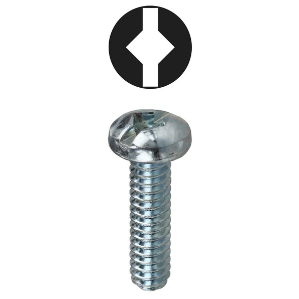 #8-32 x Square/Slotted Round Machine Screw Kit, Zinc Plated Finish, Carbon Steel